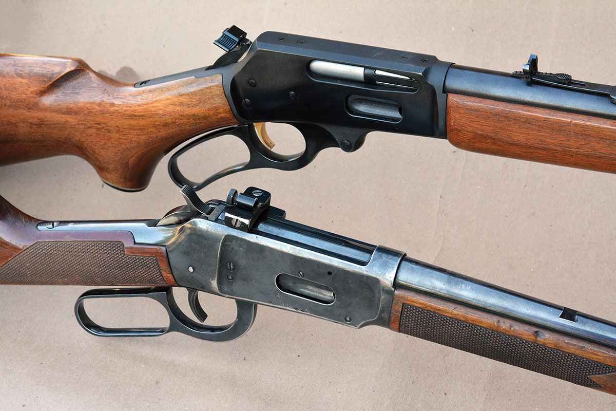 The Marlin Model 375 (top) and the Winchester Big Bore 94 (bottom) were each chambered in 375 Winchester.